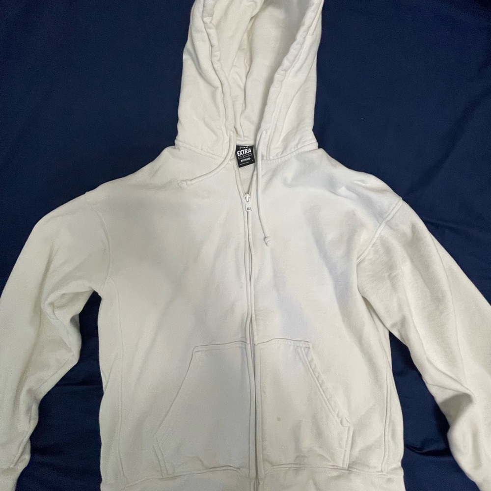 TNA White Full-Zip Hoodie with Hood